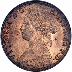 Large Obverse for Halfpenny 1863 coin