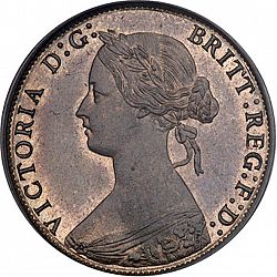 Large Obverse for Halfpenny 1866 coin