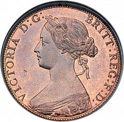 Large Obverse for Halfpenny 1868 coin