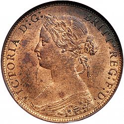 Large Obverse for Halfpenny 1873 coin