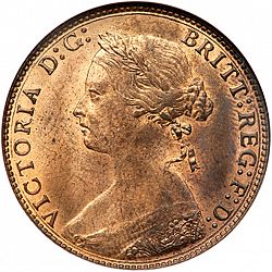 Large Obverse for Halfpenny 1874 coin