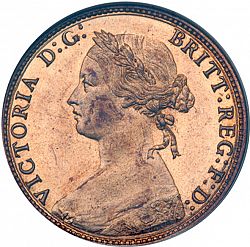 Large Obverse for Halfpenny 1874 coin