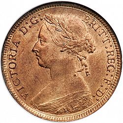 Large Obverse for Halfpenny 1886 coin