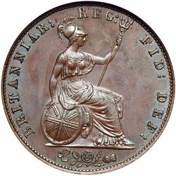 Large Reverse for Halfpenny 1857 coin
