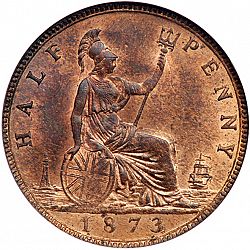 Large Reverse for Halfpenny 1873 coin