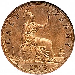 Large Reverse for Halfpenny 1879 coin