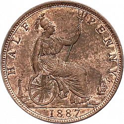 Large Reverse for Halfpenny 1887 coin