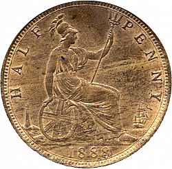 Large Reverse for Halfpenny 1888 coin