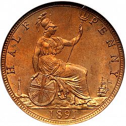 Large Reverse for Halfpenny 1899 coin