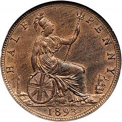 Large Reverse for Halfpenny 1893 coin