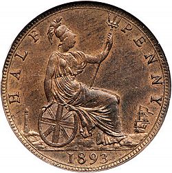 Large Reverse for Halfpenny 1893 coin