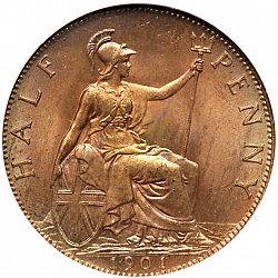 Large Reverse for Halfpenny 1901 coin