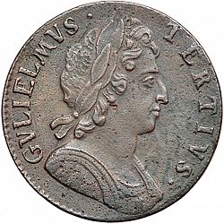Large Obverse for Halfpenny 1696 coin