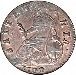 Large Reverse for Halfpenny 1700 coin