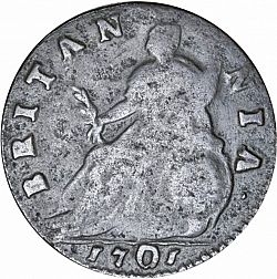 Large Reverse for Halfpenny 1701 coin