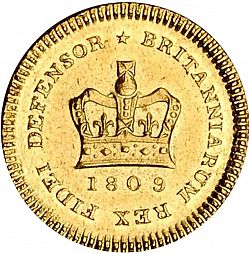 Large Reverse for Third Guinea 1809 coin