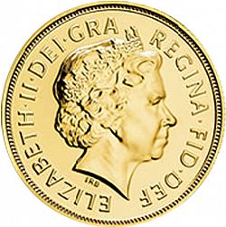 Large Obverse for Quarter Sovereign 2010 coin