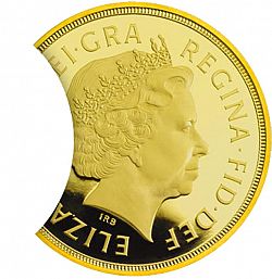 Large Obverse for Quarter Sovereign 2015 coin