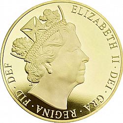 Large Obverse for Quarter Sovereign 2016 coin