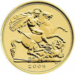 Large Reverse for Quarter Sovereign 2009 coin