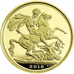 Large Reverse for Quarter Sovereign 2016 coin