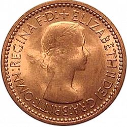 Large Obverse for Farthing 1953 coin