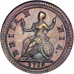 Large Reverse for Farthing 1719 coin
