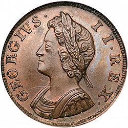 Large Obverse for Farthing 1730 coin