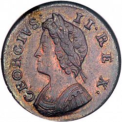 Large Obverse for Farthing 1736 coin