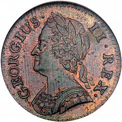 Large Obverse for Farthing 1744 coin