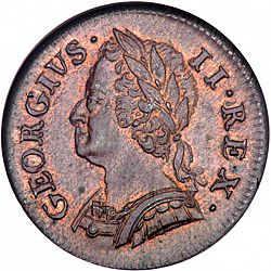 Large Obverse for Farthing 1749 coin