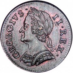Large Obverse for Farthing 1750 coin