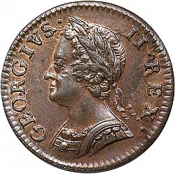 Large Obverse for Farthing 1754 coin