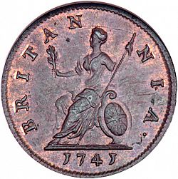 Large Reverse for Farthing 1741 coin