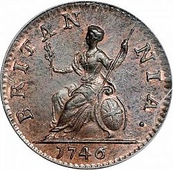 Large Reverse for Farthing 1746 coin
