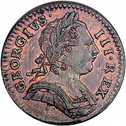 Large Obverse for Farthing 1773 coin
