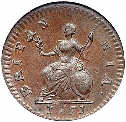 Large Reverse for Farthing 1771 coin