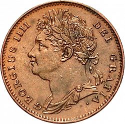Large Obverse for Farthing 1822 coin