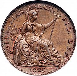 Large Reverse for Farthing 1825 coin