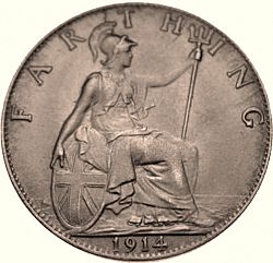 Large Reverse for Farthing 1914 coin