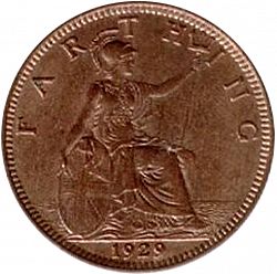 Large Reverse for Farthing 1929 coin