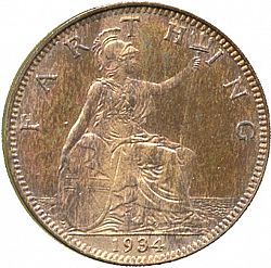 Large Reverse for Farthing 1934 coin