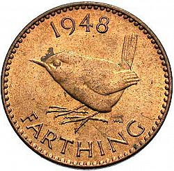 Large Reverse for Farthing 1948 coin