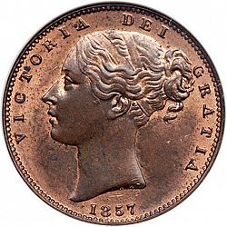 Large Obverse for Farthing 1857 coin