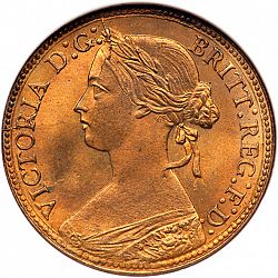 Large Obverse for Farthing 1860 coin