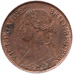 Large Obverse for Farthing 1860 coin