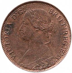 Large Obverse for Farthing 1860 coin