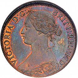 Large Obverse for Farthing 1861 coin