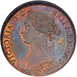 Large Obverse for Farthing 1861 coin