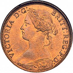 Large Obverse for Farthing 1862 coin